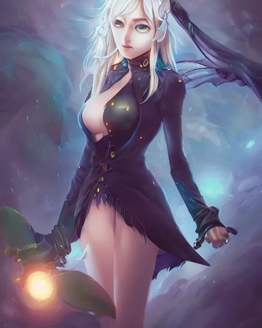 Image similar to Nami anime character beautiful digital illustration portrait of a Witch who design by Ross Tran, artgerm detailed, soft lighting