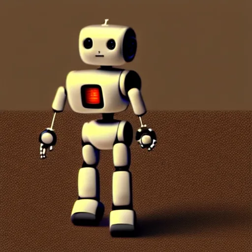 Prompt: a cute little robot out wood. super realistic 8 k render of a elegant, cinematic composition