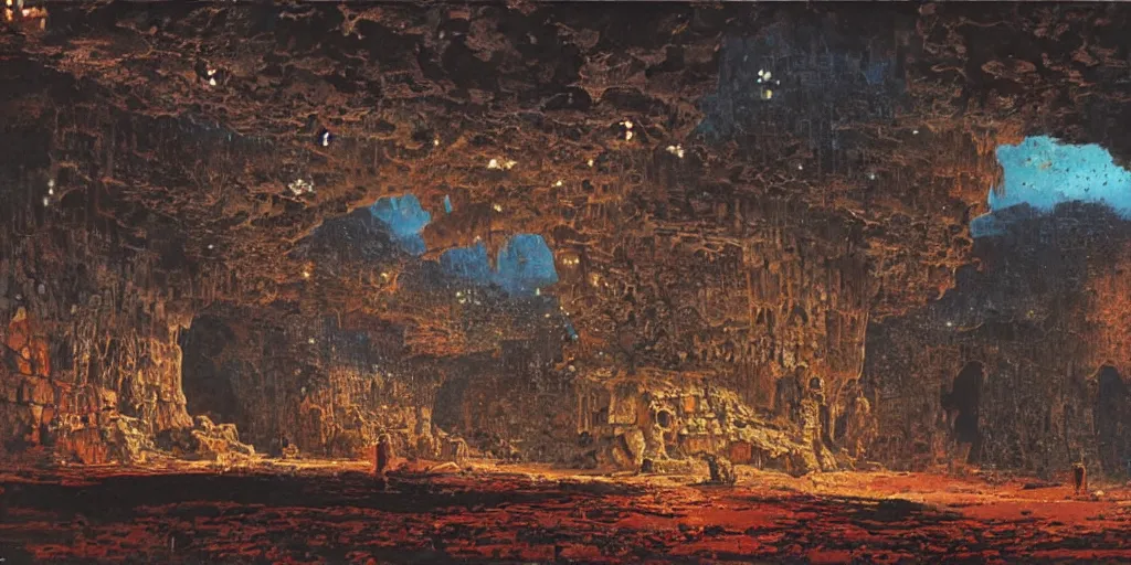 Prompt: abandoned malta caves, bruce pennington