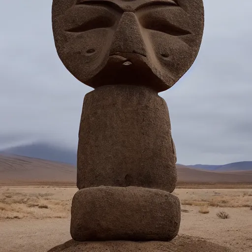 Prompt: totem in a desert, carus, carl gustav