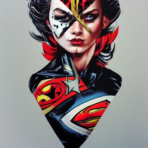 Prompt: super hero by sandra chevrier