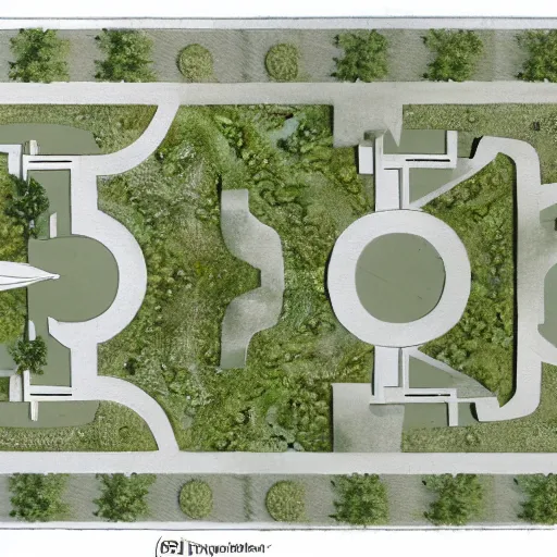 Prompt: an architectural plan of a labyrinth with 4 entrances of the forestal crisis, 1 : 1 0 0 scale