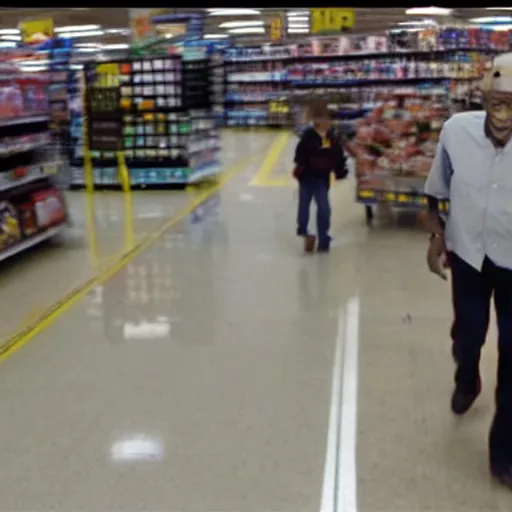 Image similar to a surveillance footage of Morgan Freeman at Walmart