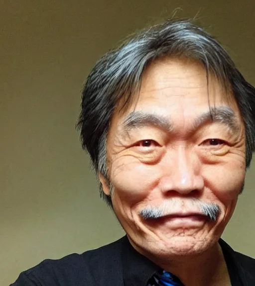 Prompt: shigeru miyamoto as an old man, portrait, photo, award winning