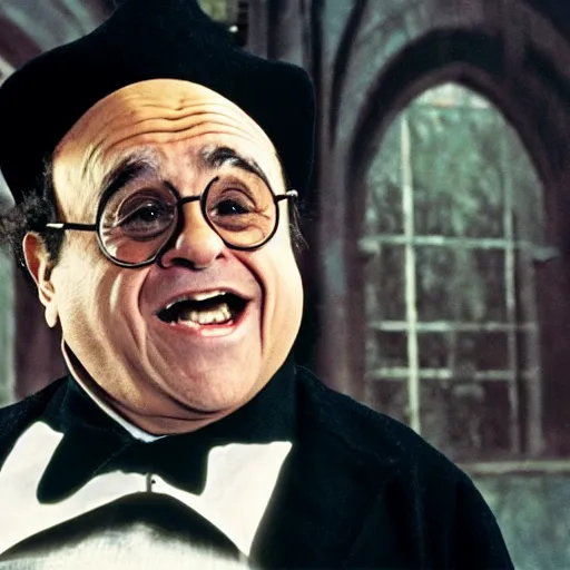 Image similar to danny devito as professor flitwick in harry potter