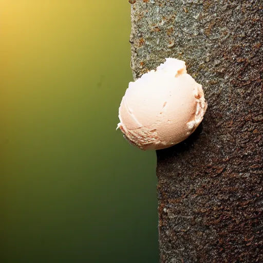 Image similar to detailed color photograph of a levitating ice cream cone with large, hairy spider legs. dramatic light.