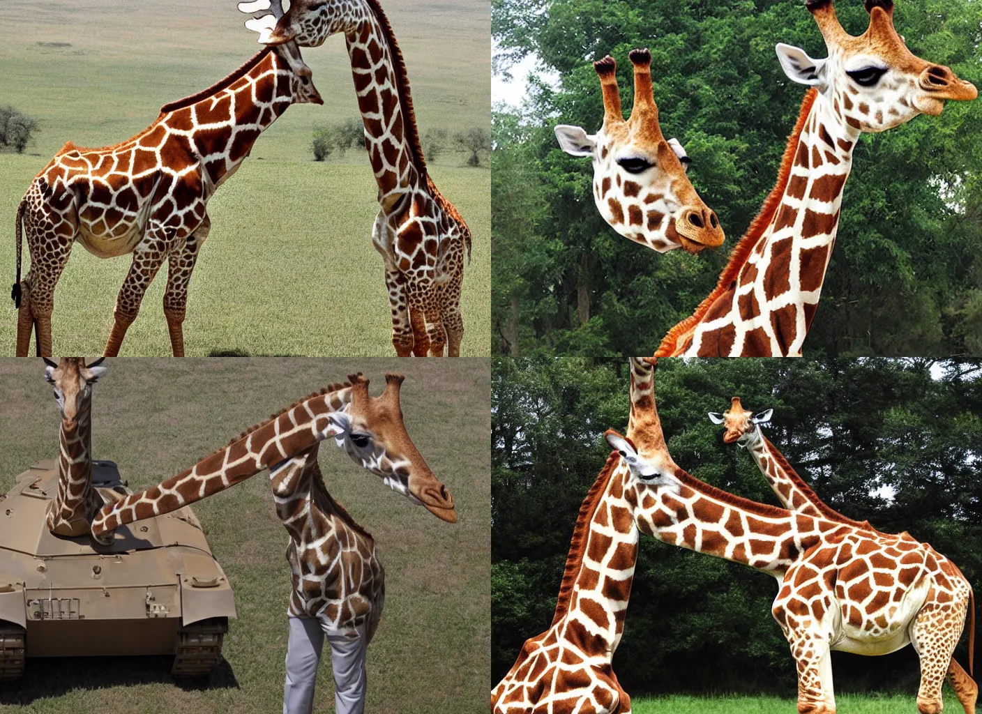 Prompt: tank as giraffe with giraffe head