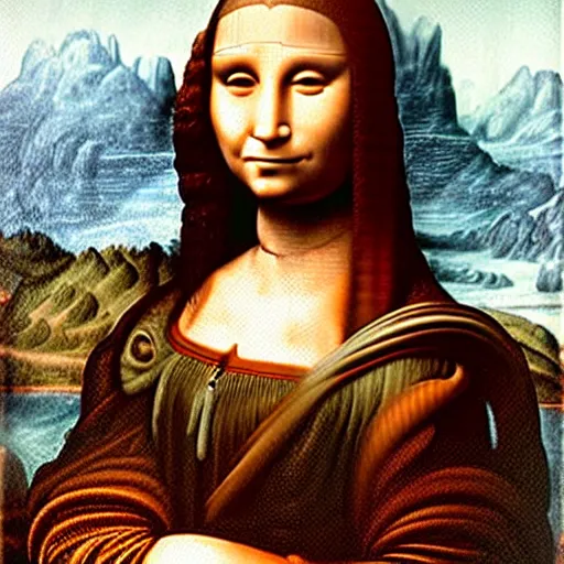 Image similar to leonardo da vinci ´ s gioconda with cat face