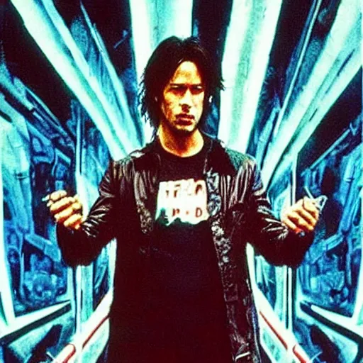 Prompt: “Keanu Reeves in fight club movie, 80's vhs cover, painted by Philippe Druillet , high detail, cinematic lighting, eerie, spooky, scary, wild, fantasy, surreal, cinematic lighting, dramatic mood, dark, hellish, eerie, highly detailed”