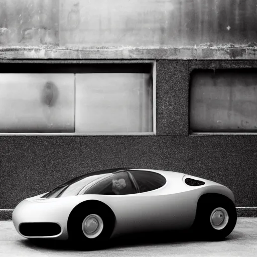 Prompt: a photo of a futuristic car taken by a film camera