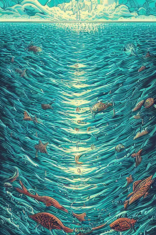 Image similar to the sea by dan mumford