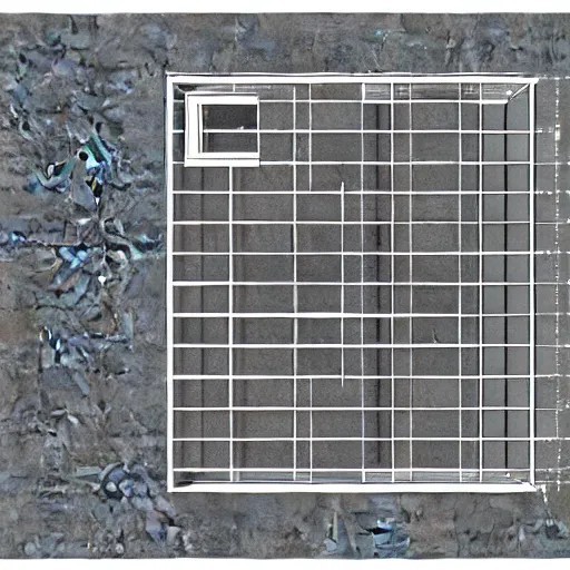 Image similar to blueprint of a 6 by 8 foot room with a window in the middle of the 8 foot wall