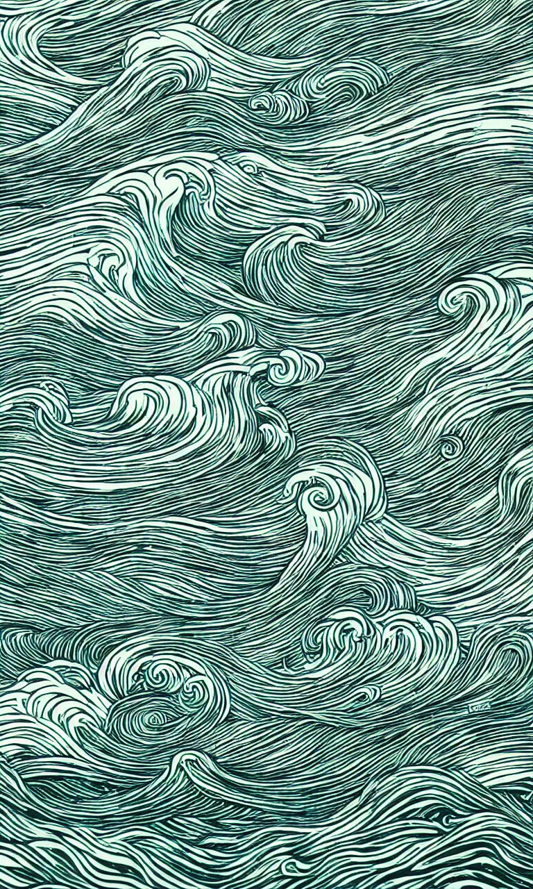 Image similar to hypervivid intense mcbess, the sea by dan mumford