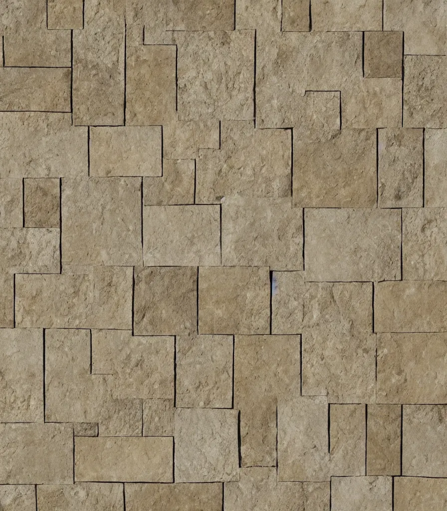 Image similar to texture map of beige stone with horizontal rectilinear engraving cutout