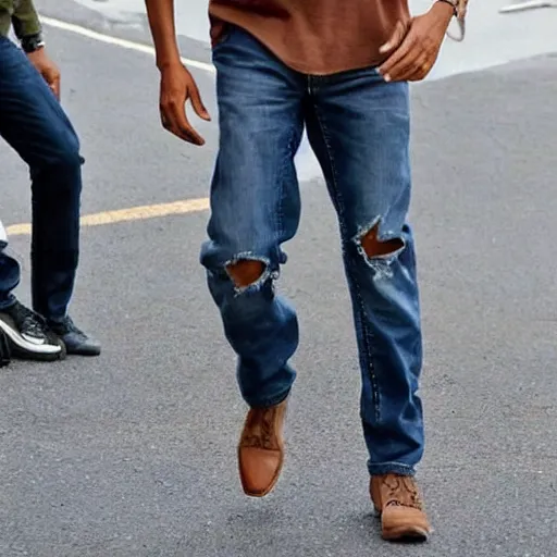 Image similar to barack obama wearing ripped jeans