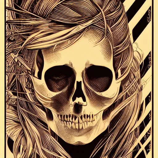 Image similar to portrait skull girl by petros afshar, da vinci, laurie greasley, jc leyendecker and singer sargent