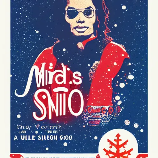 Prompt: a tycho iso 5 0 poster design for michael jackson and willie nelson's christmas special