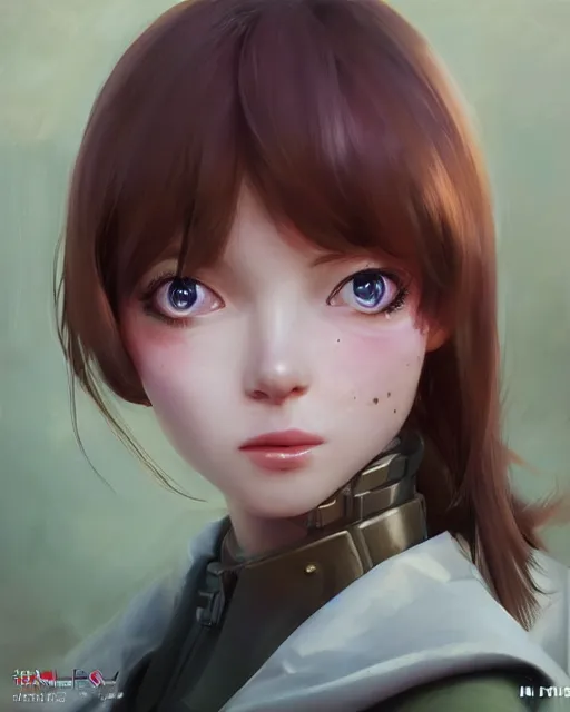 Image similar to portrait Anime space cadet girl cute-fine-face, pretty face, realistic shaded Perfect face, fine details. Anime. realistic shaded lighting by Ilya Kuvshinov Giuseppe Dangelico Pino and Michael Garmash and Rob Rey, IAMAG premiere, aaaa achievement collection, elegant freckles, fabulous