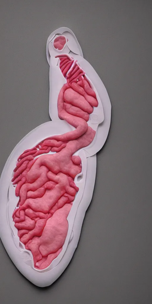 Prompt: photography robotic labia, female reproduction organs, made of styrofoam