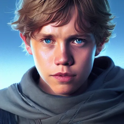 prompthunt: young mark hamill as luke skywalker, cinematic, 8k