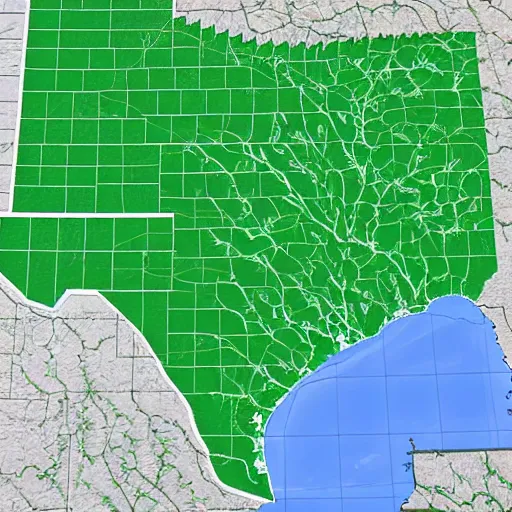 Image similar to topographic map of texas interstates. copyright rand