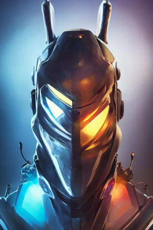 Image similar to epic mask helmet robot ninja portrait stylized as fornite style game design fanart by concept artist gervasio canda, behance hd by jesper ejsing, by rhads, makoto shinkai and lois van baarle, ilya kuvshinov, rossdraws global illumination radiating a glowing aura global illumination ray tracing hdr render in unreal engine 5