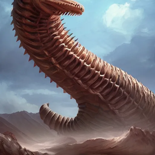 Prompt: giant sandworm monster, made by Stanley Artgerm Lau, WLOP, Rossdraws, ArtStation, CGSociety, concept art, cgsociety, octane render, trending on artstation, artstationHD, artstationHQ, unreal engine, 4k, 8k,