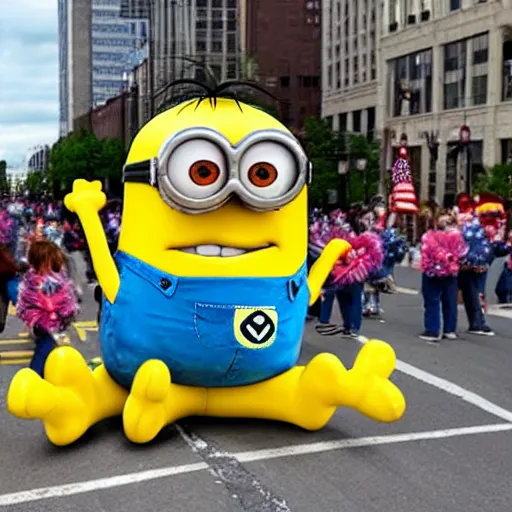 Image similar to minion macys parade float realistic photo