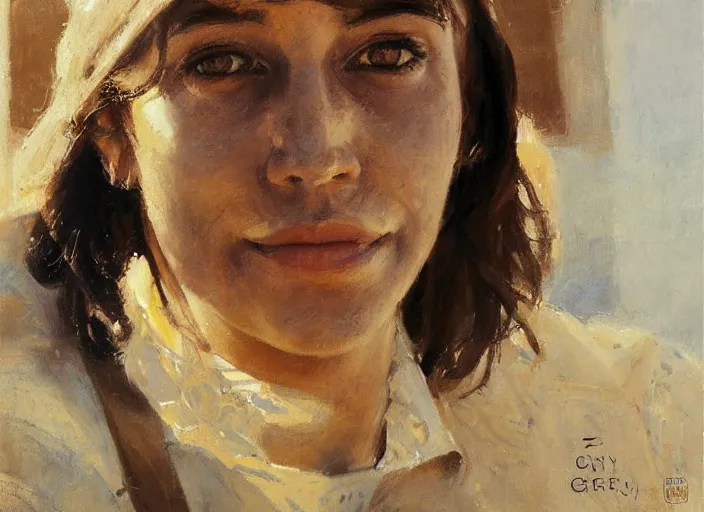 Prompt: a highly detailed beautiful portrait of a person from israel, by gregory manchess, james gurney, james jean