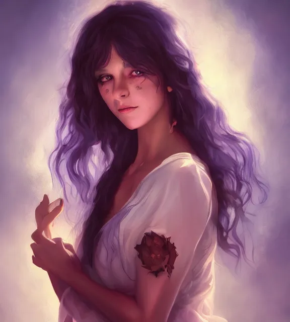 Prompt: a beautiful portrait of melanie, a soul collector in the purgatory, portrait art, character art study, hires, 4 k, 8 k, digital art, artgerm and hildebrandt