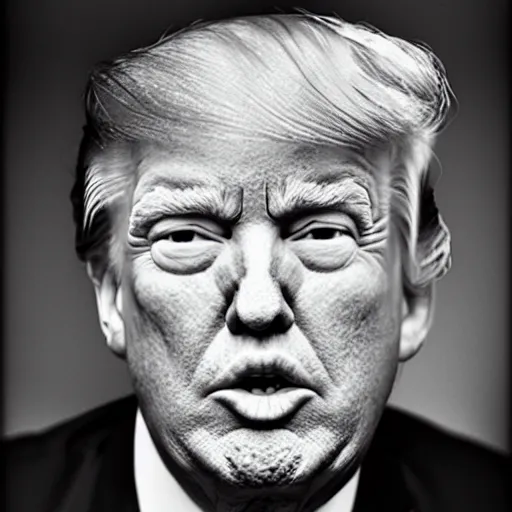 Prompt: donald trump by roger ballen