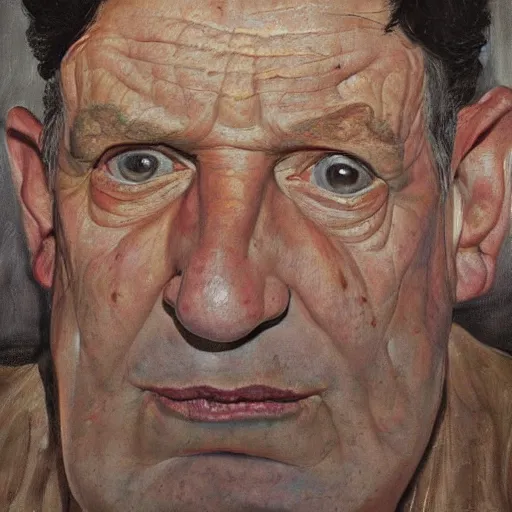 Image similar to high quality high detail painting by lucian freud, hd, portrait of shah, photorealistic lighting