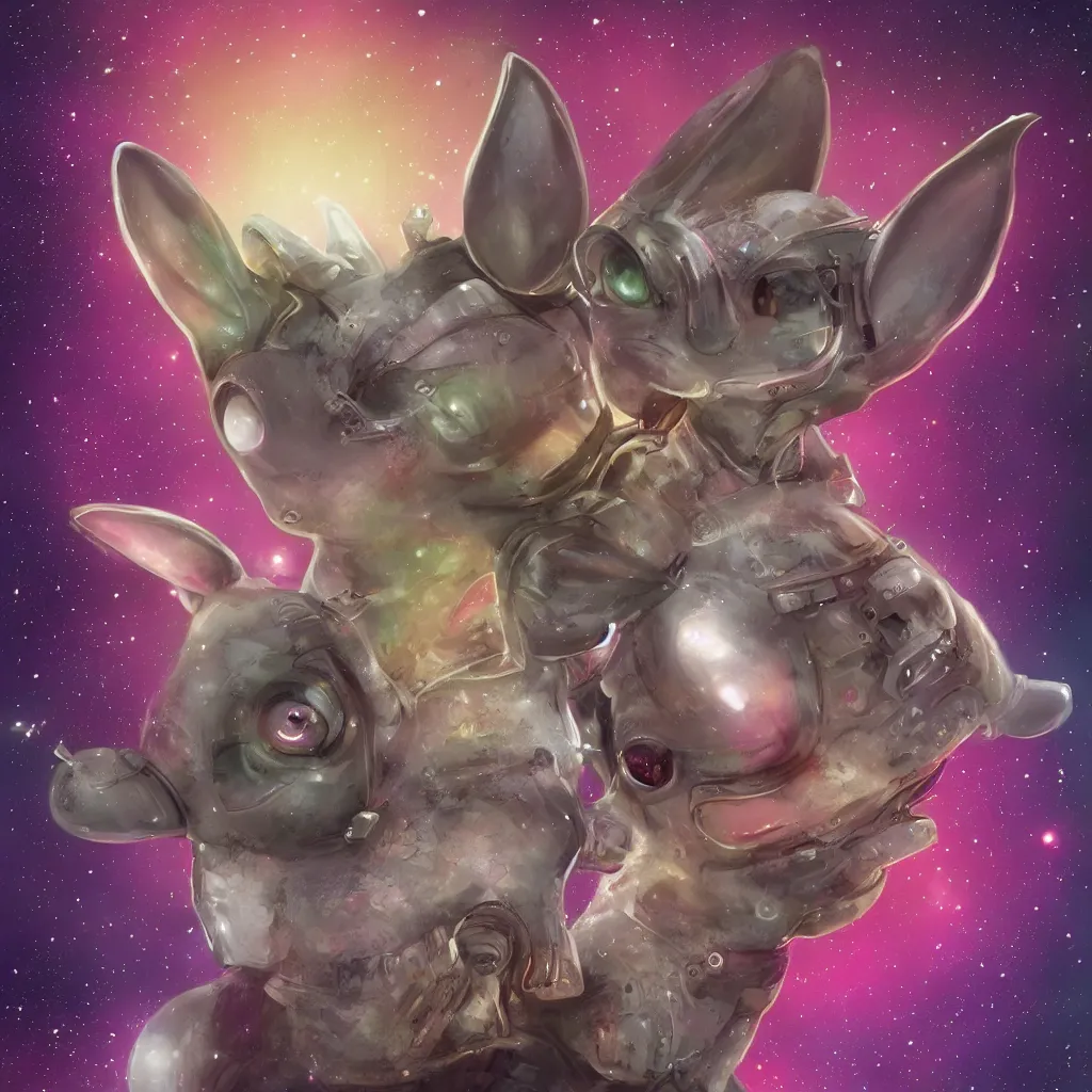 Prompt: a cute galactic alien bunny, digital art, very detailed 4k