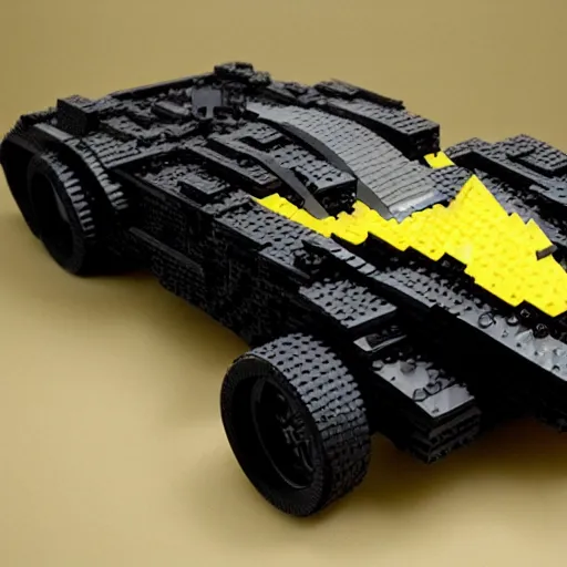 Image similar to a lego batmobile imagined by craig mullins