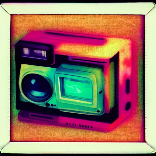 Prompt: polaroid abstract analog glitch retro art house