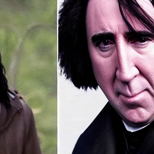 Image similar to snape is nicolas cage