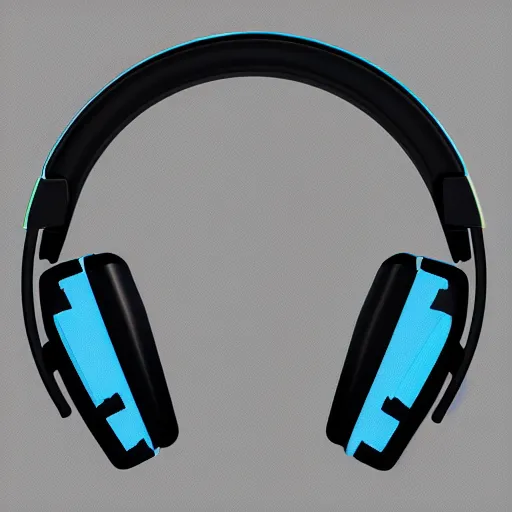 Image similar to a rendering of futuristic headphones in the shape of triangles