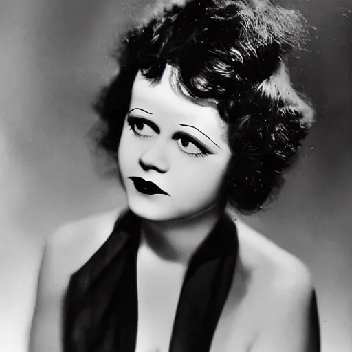 Image similar to surrealism era portrait of clara bow