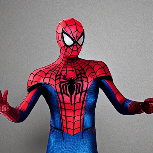 Prompt: Spiderman wearing armour, realistic photo