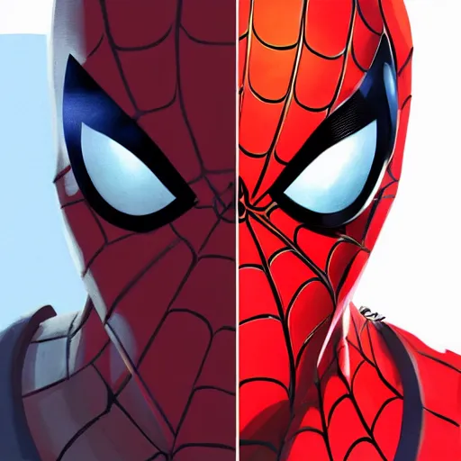 Image similar to face icon stylized minimalist spiderman, loftis, cory behance hd by jesper ejsing, by rhads, makoto shinkai and lois van baarle, ilya kuvshinov, rossdraws global illumination