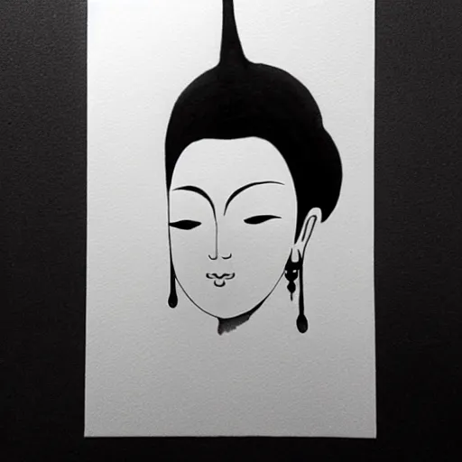 Image similar to zen, ink, elegant