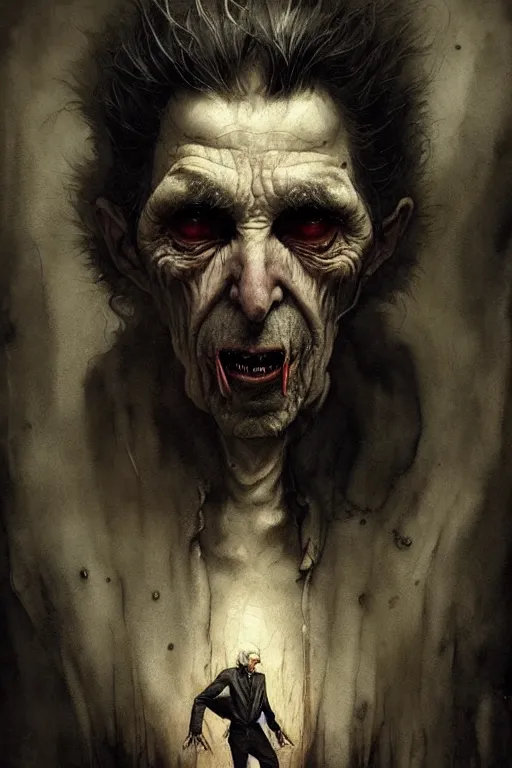 Image similar to old male vampire | esoteric symbolism | jean - baptiste monge, esao andrews, bastien lecouffe - deharme, tim jacobus, ken currie | ultra - detailed realism, soft cinematic lighting, hi - fructose, artstation, high - quality, ink watercolors wes anderson poster art