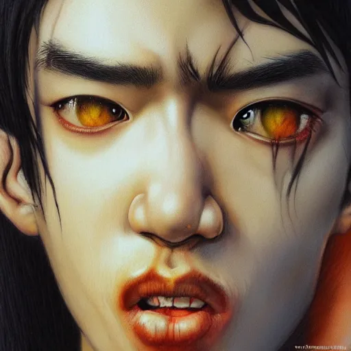Prompt: extreme close - up by kentaro miura, by tony sart incredible. a beautiful art installation of a bright & fiery soul a power to do great things ; but i fear you may one day unleash such a tempest of fire that you may consume yourself, & all the world around you.