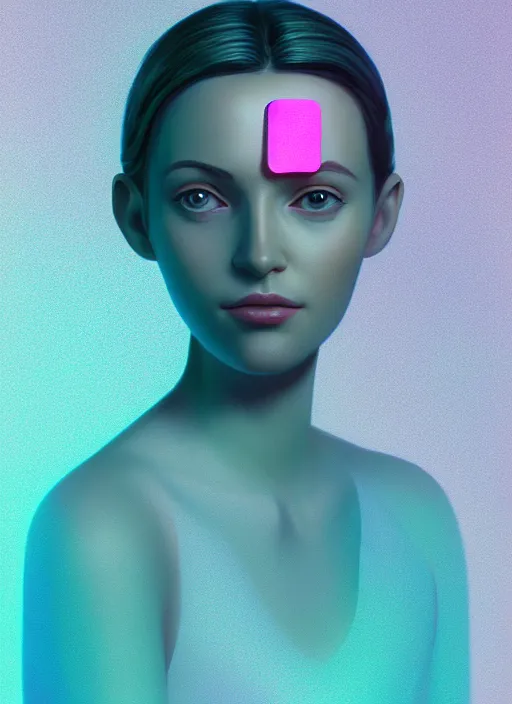 Prompt: a portrait of a pretty young lady by beeple