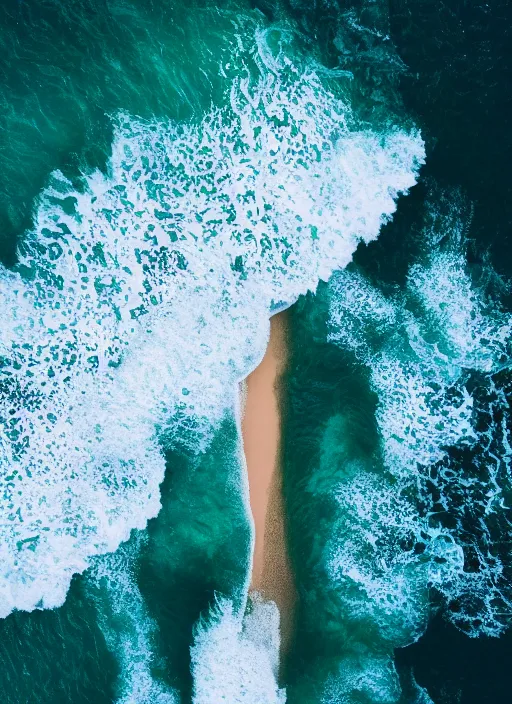 Prompt: a view of the ocean from a cliff, a tilt shift photo by yi insang, unsplash, video art, tilt shift, wallpaper, cinematic view