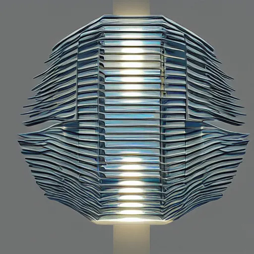 Prompt: a led - strip lamp, illustration, sci - fi look, by frank gehry, concept art