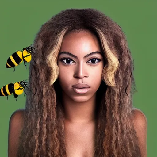 Image similar to bee with human face like beyonce