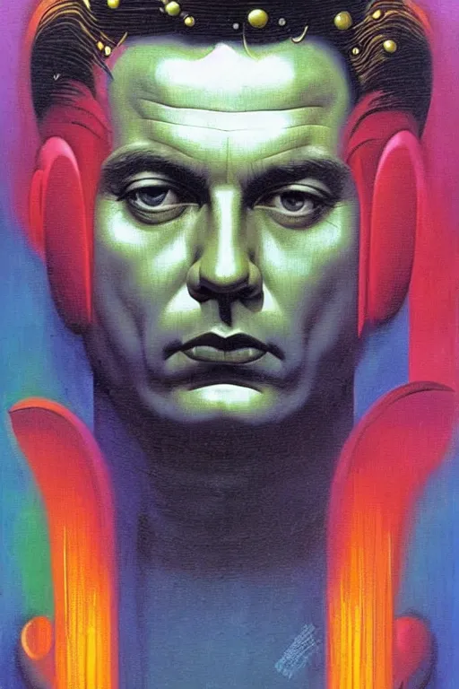 Prompt: 8 0 s art deco close up portait of viktor orban, rain like a dream oil painting curvalinear clothing cinematic dramatic cyberpunk textural fluid lines otherworldly vaporwave interesting details fantasy lut epic composition by basquiat zdzisław beksinski james jean artgerm rutkowski moebius francis bacon gustav klimt