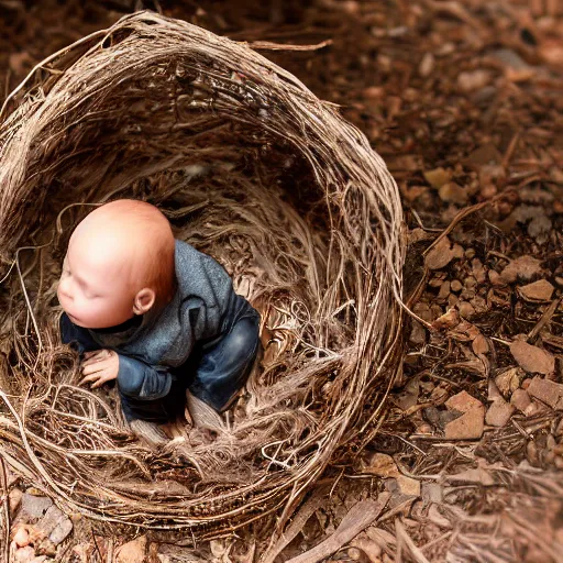 Prompt: a baby sitting inside a cracked chicken egg, photography, award winning, 8 k