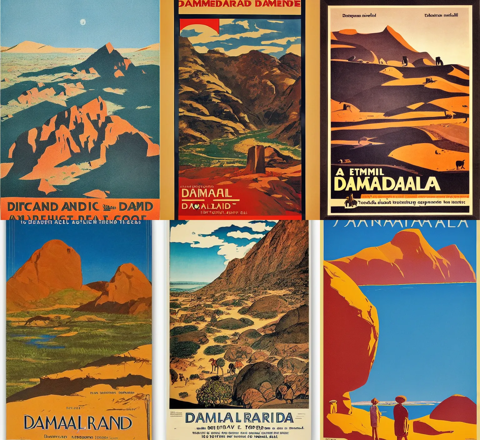 Prompt: A travel poster for Damaraland, by Ernst Hodel